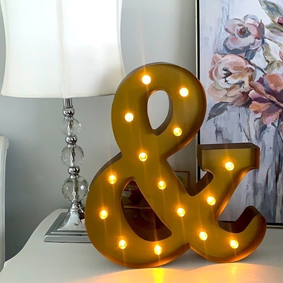 Marquee light threshold gold large‎ retro mid century modern home decor metal - Picture 1 of 16